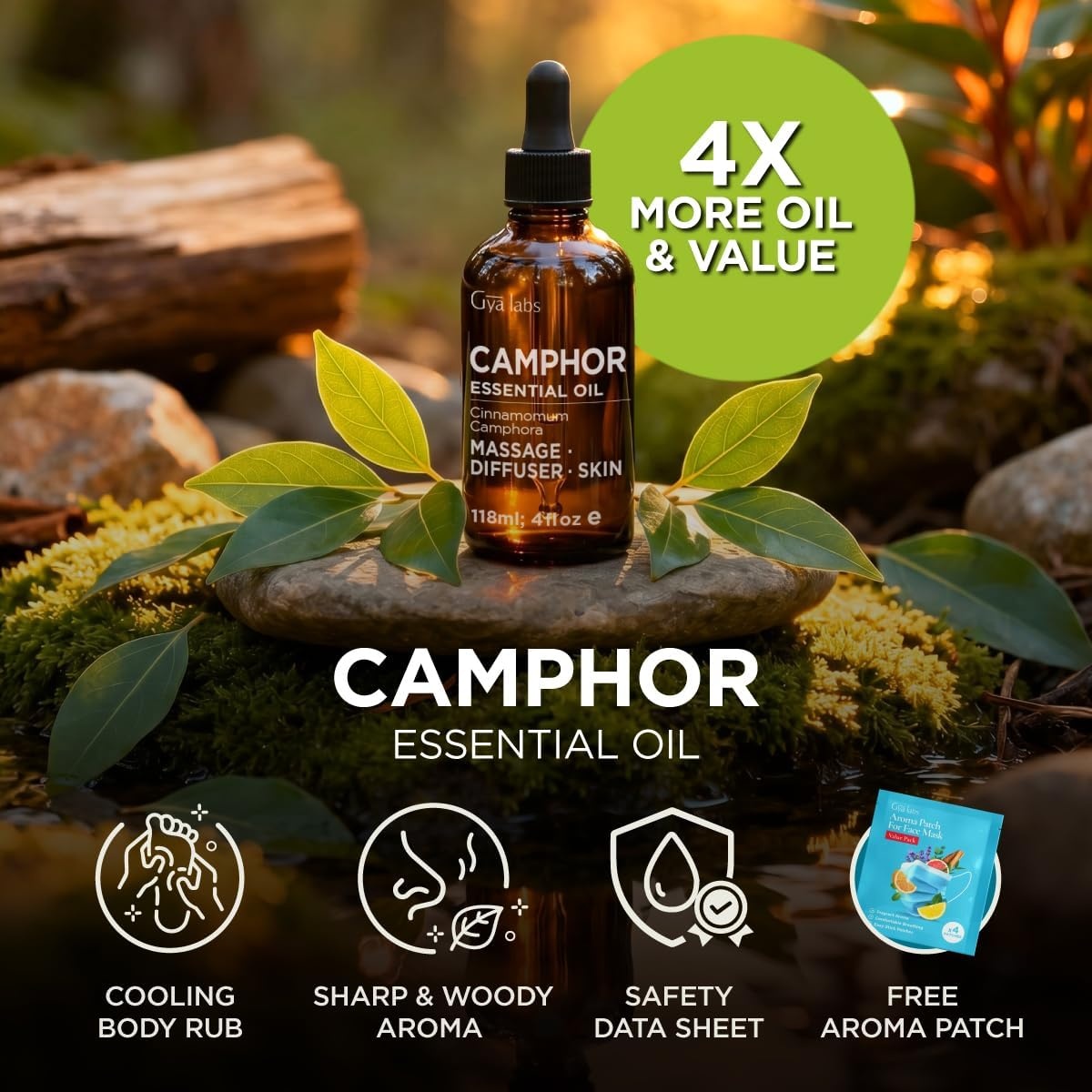 image:image100 Pure Lemon Essential Oil for Skin amp Diffuser 034 Fl OzCamphor