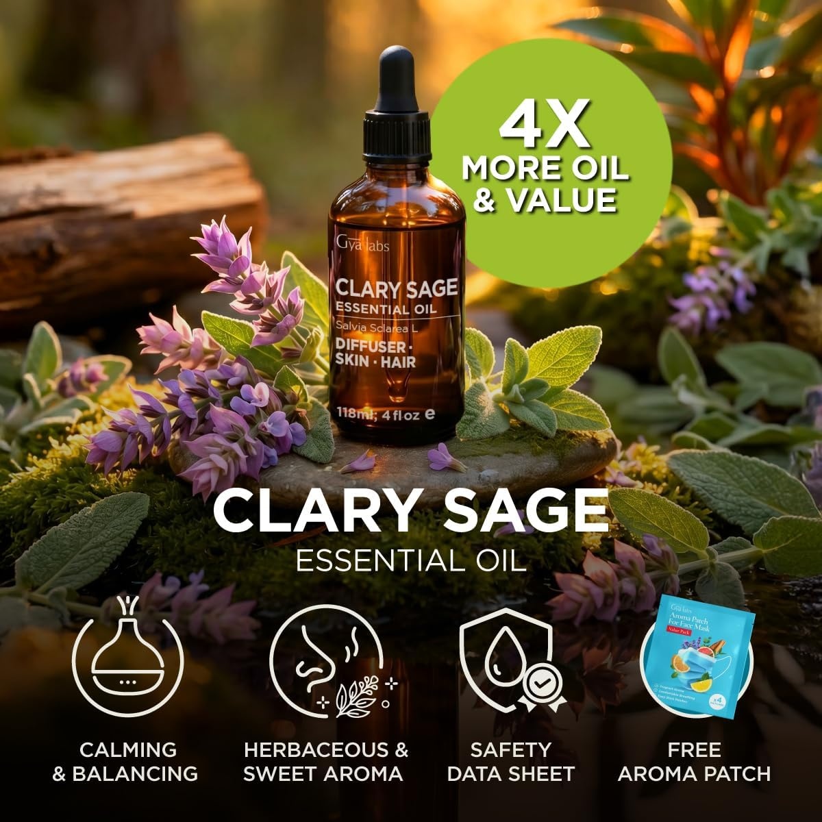 image:image100 Pure Lemon Essential Oil for Skin amp Diffuser 034 Fl OzClary Sage