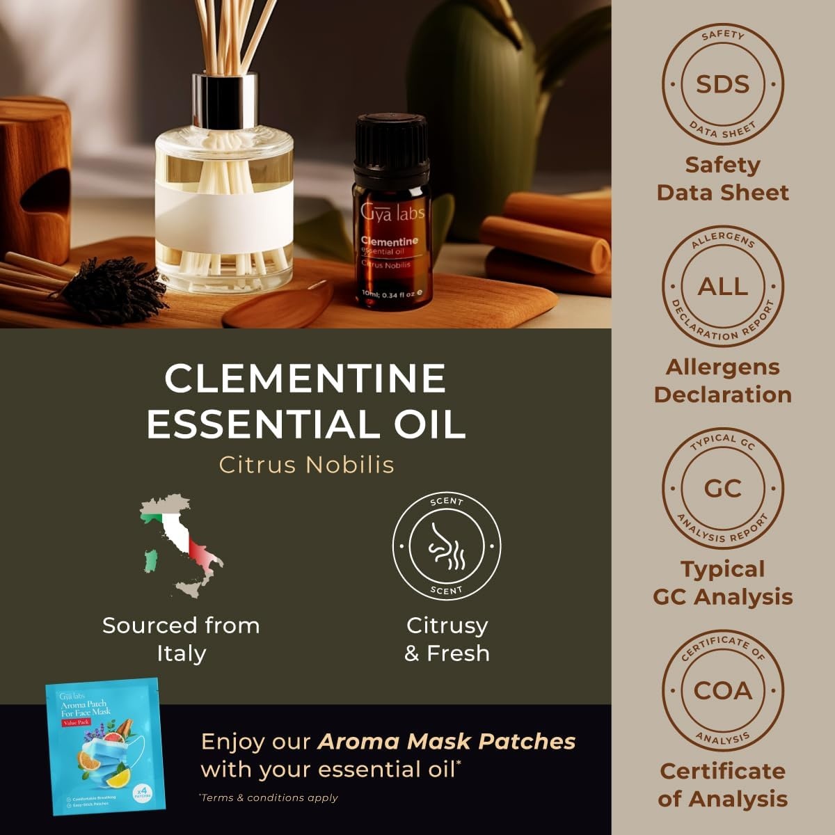 image:image100 Pure Lemon Essential Oil for Skin amp Diffuser 034 Fl OzClementine