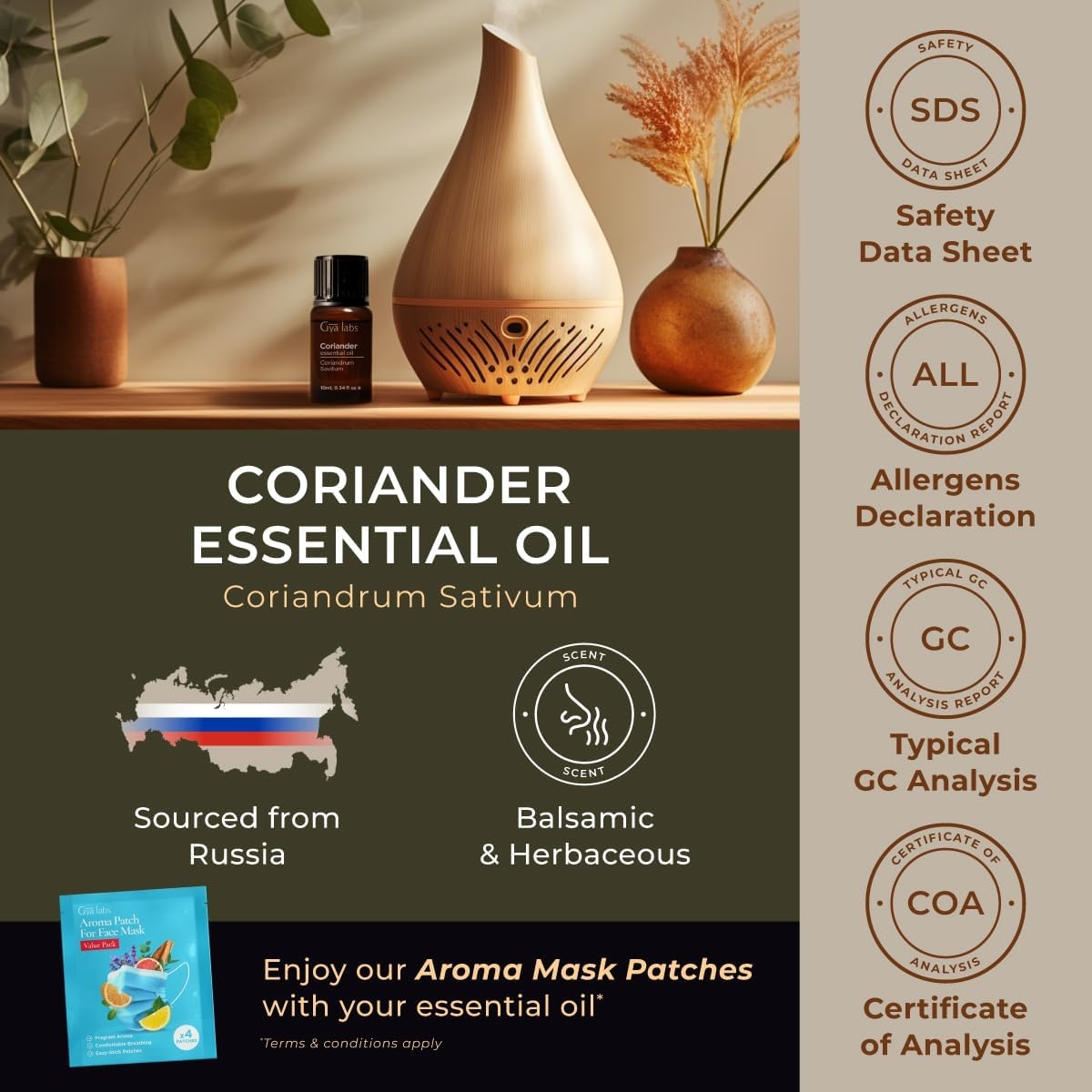image:image100 Pure Lemon Essential Oil for Skin amp Diffuser 034 Fl OzCoriander