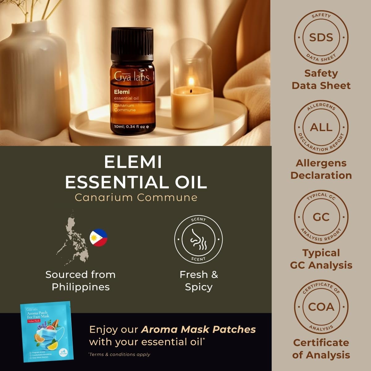 image:image100 Pure Lemon Essential Oil for Skin amp Diffuser 034 Fl OzElemi