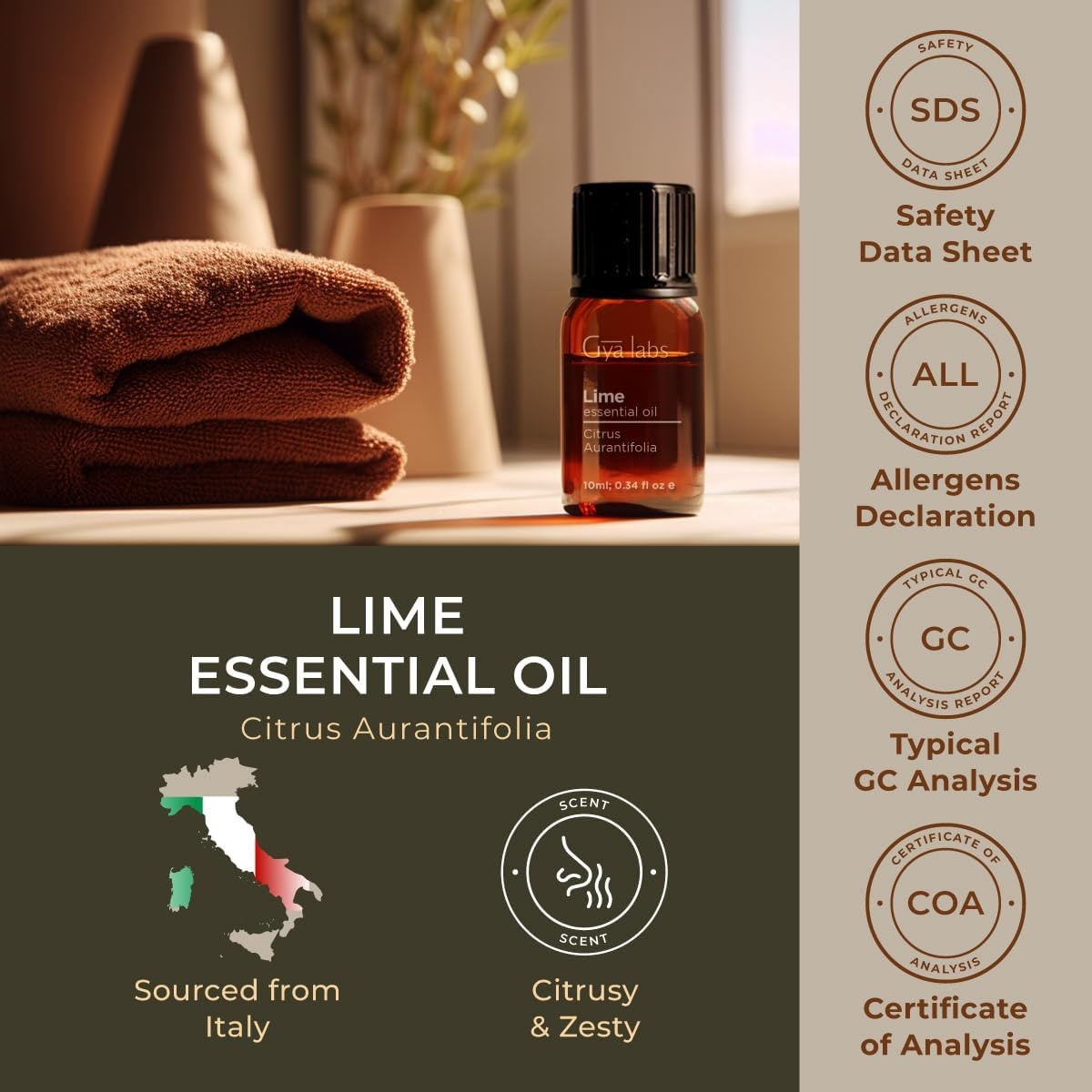 image:image100 Pure Lemon Essential Oil for Skin amp Diffuser 034 Fl OzLime