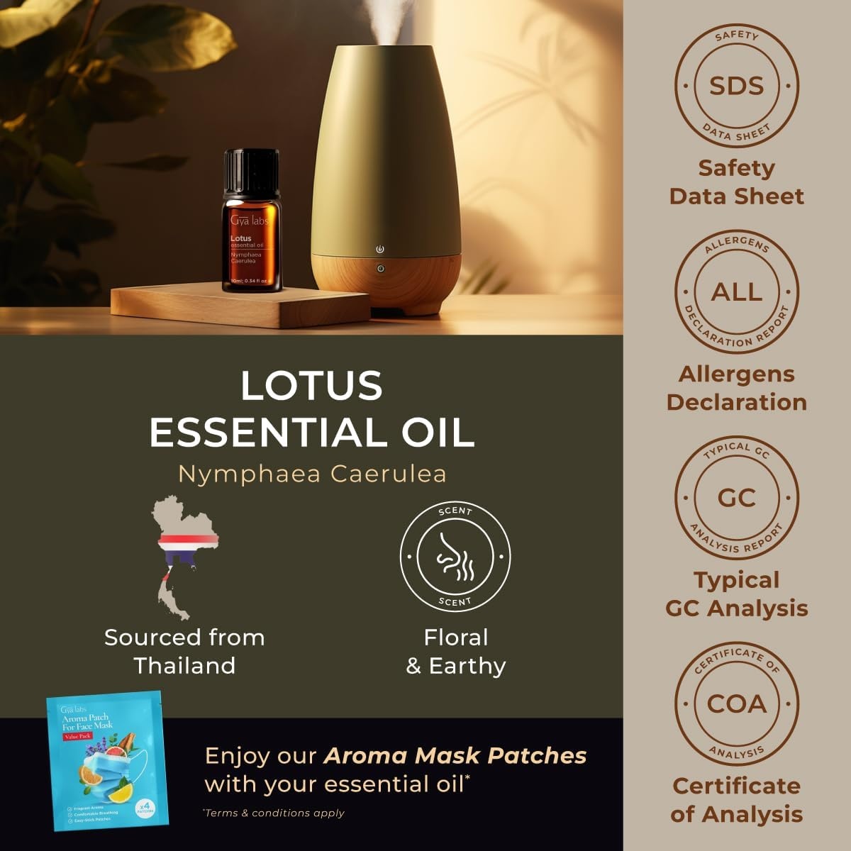 image:image100 Pure Lemon Essential Oil for Skin amp Diffuser 034 Fl OzLotus