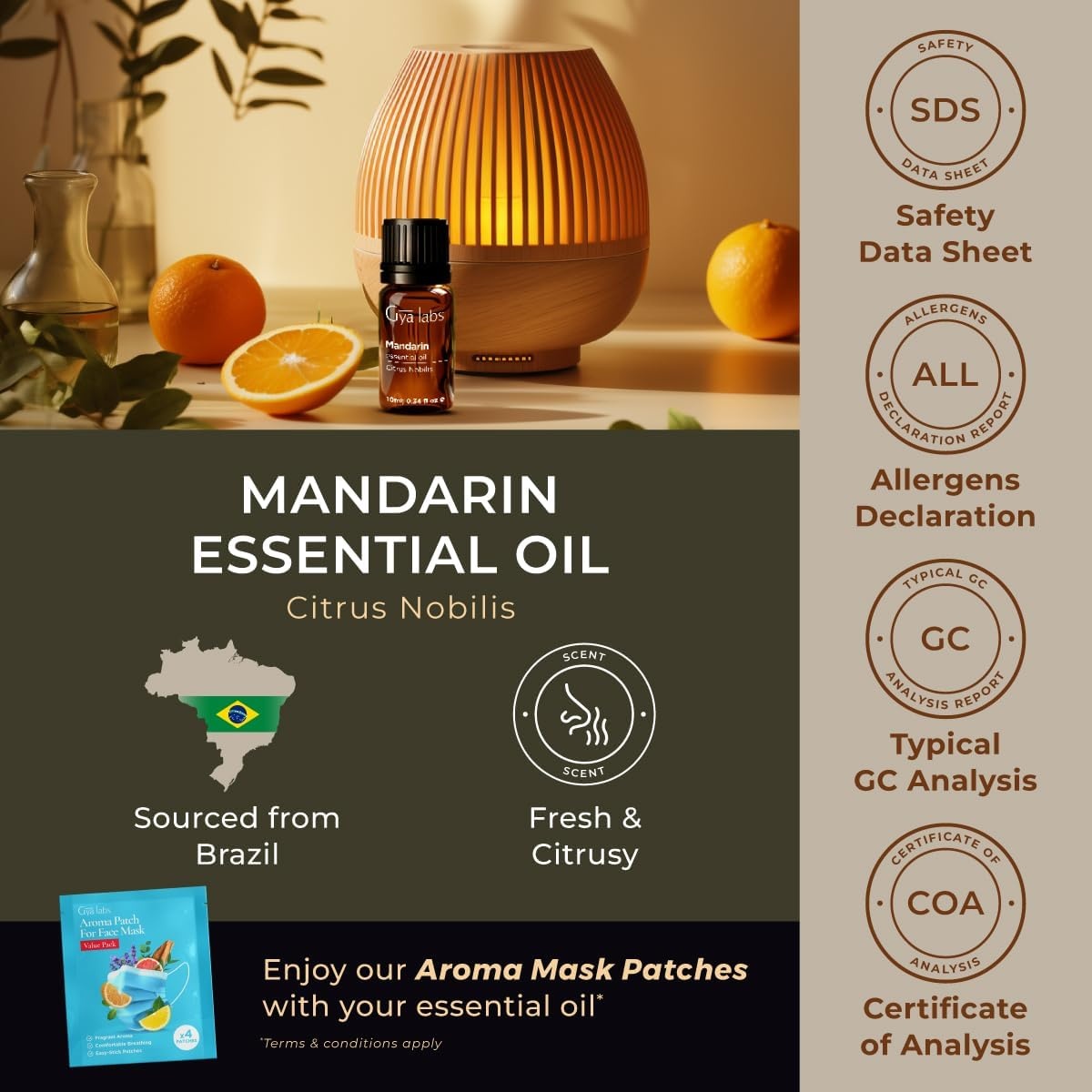 image:image100 Pure Lemon Essential Oil for Skin amp Diffuser 034 Fl OzMandarin