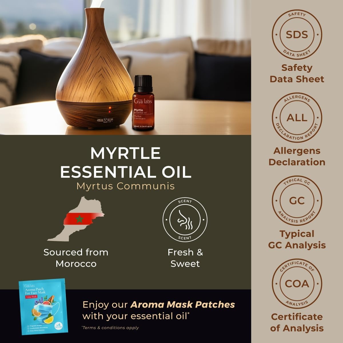 image:image100 Pure Lemon Essential Oil for Skin amp Diffuser 034 Fl OzMyrtle