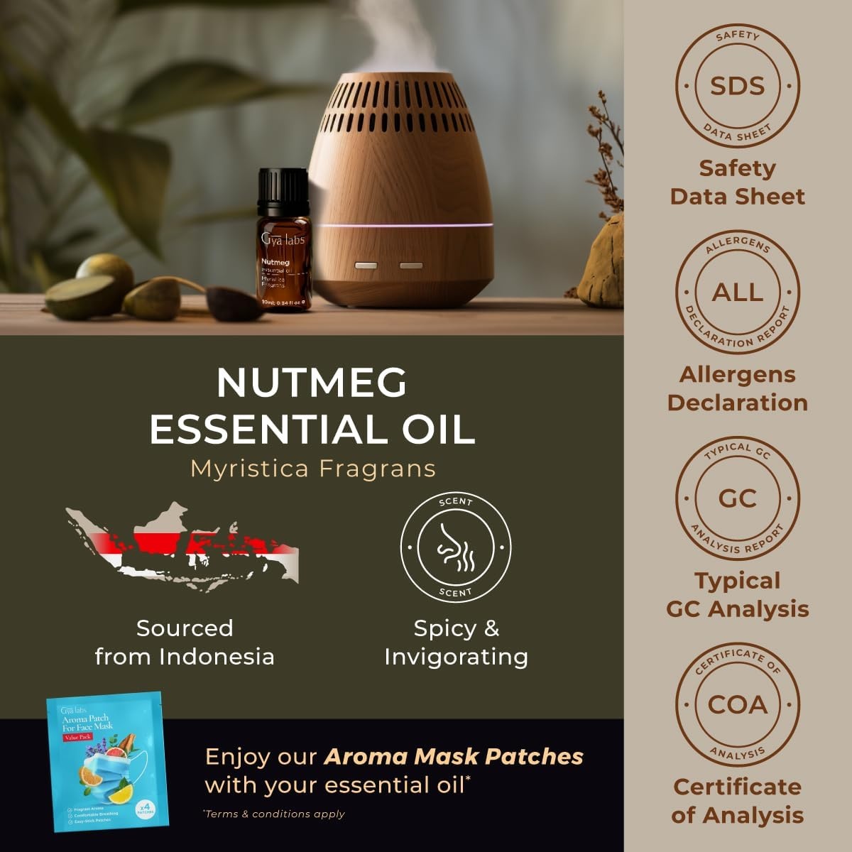 image:image100 Pure Lemon Essential Oil for Skin amp Diffuser 034 Fl OzNutmeg