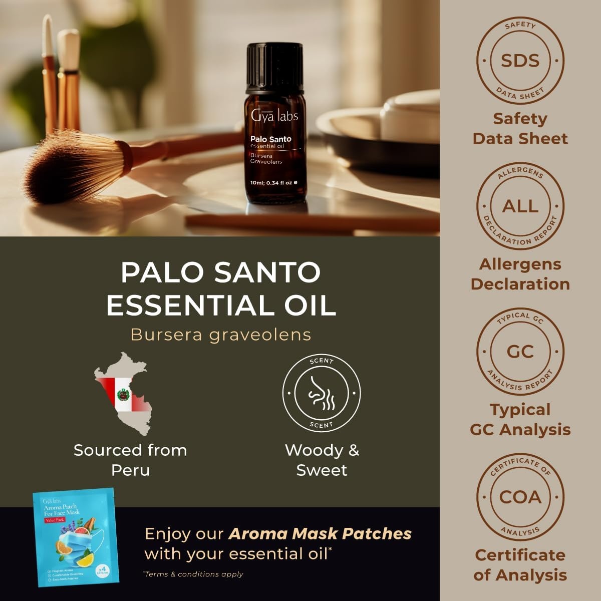 image:image100 Pure Lemon Essential Oil for Skin amp Diffuser 034 Fl OzPalo Santo