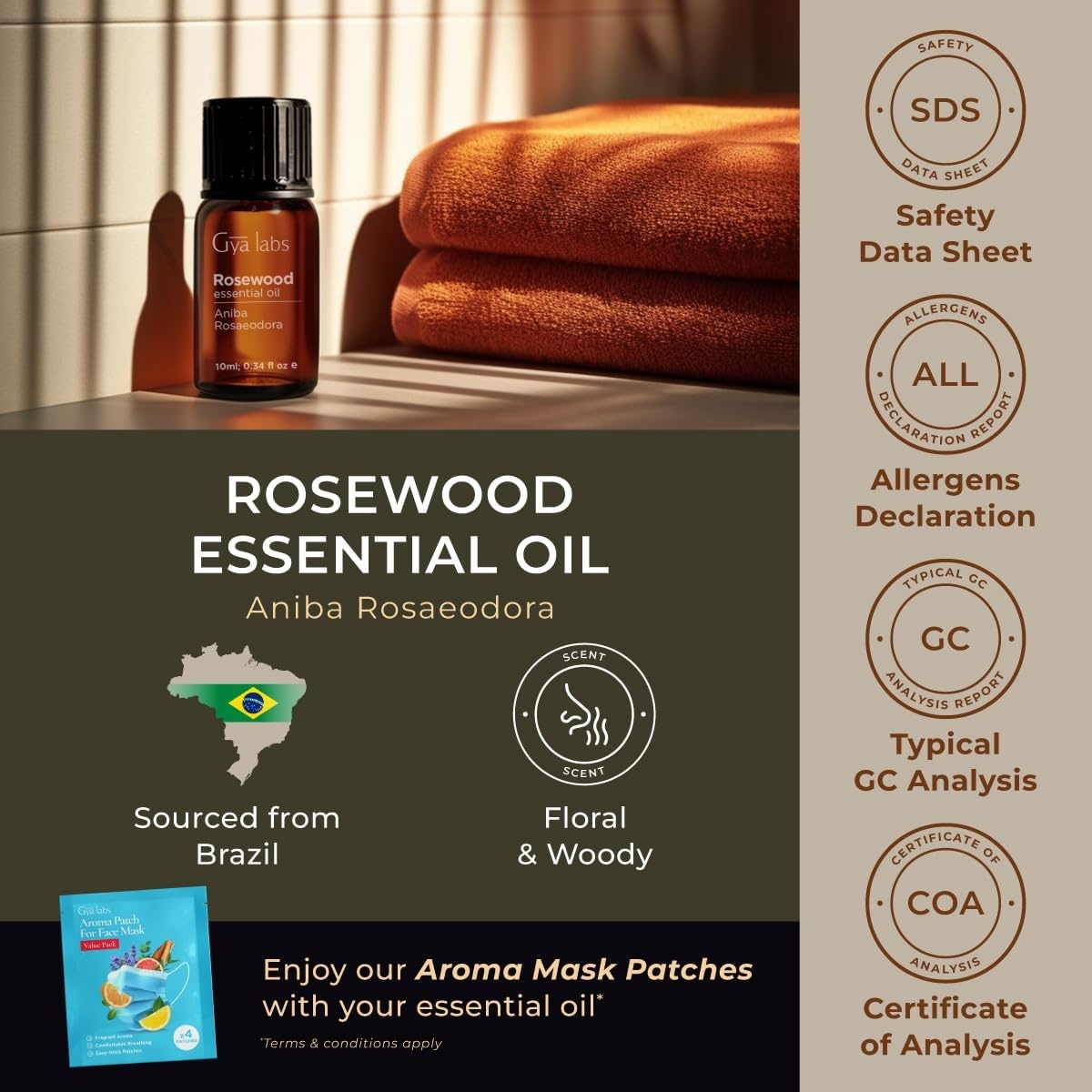 image:image100 Pure Lemon Essential Oil for Skin amp Diffuser 034 Fl OzRosewood