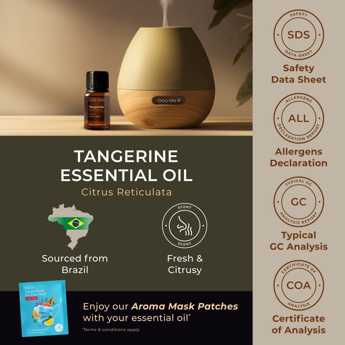 image:image100 Pure Lemon Essential Oil for Skin amp Diffuser 034 Fl OzTangerine