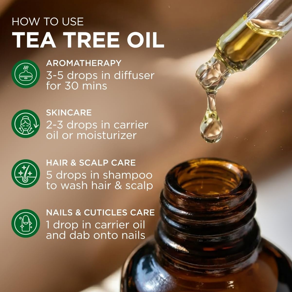 image:image100 Pure Lemon Essential Oil for Skin amp Diffuser 034 Fl OzTea Tree