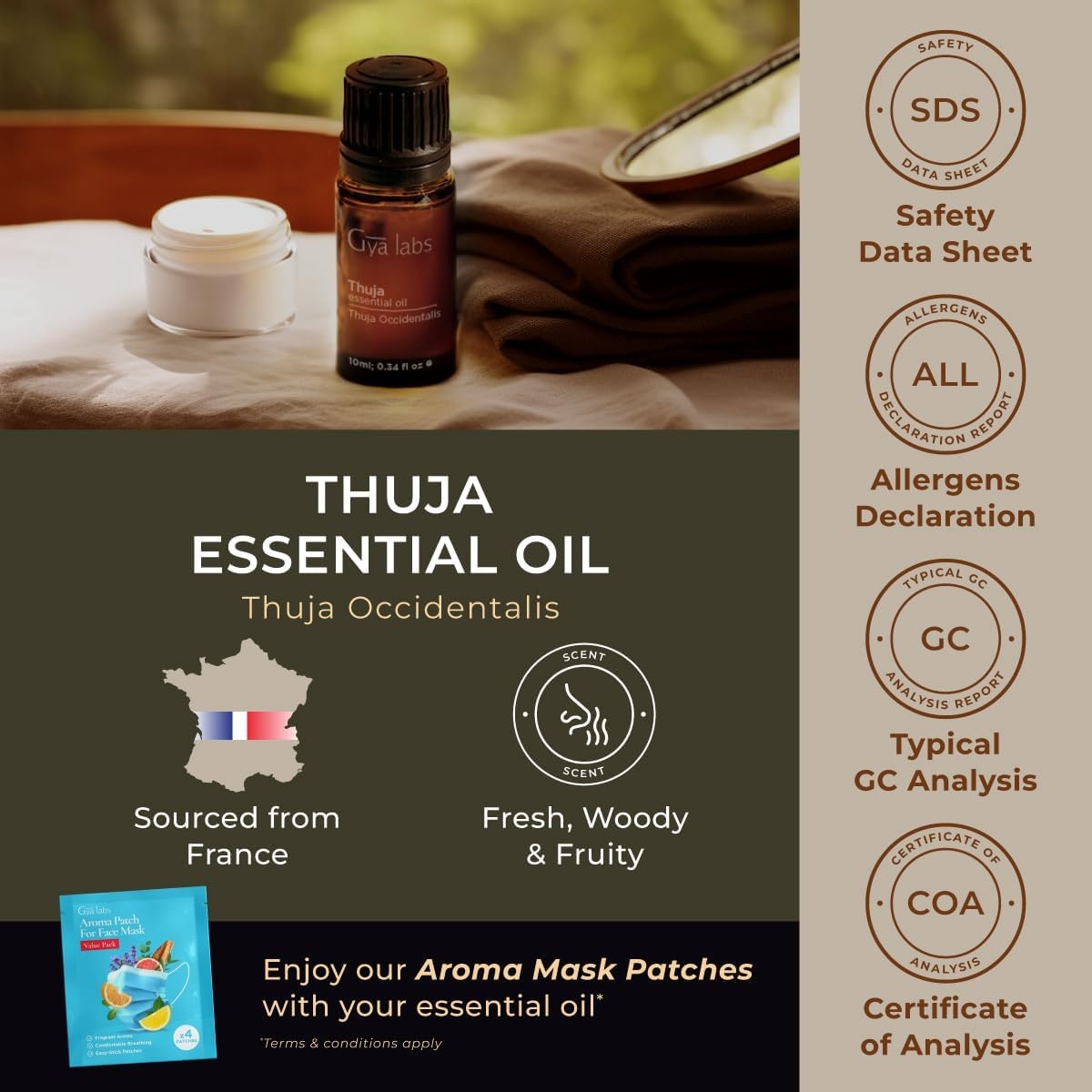 image:image100 Pure Lemon Essential Oil for Skin amp Diffuser 034 Fl OzThuja