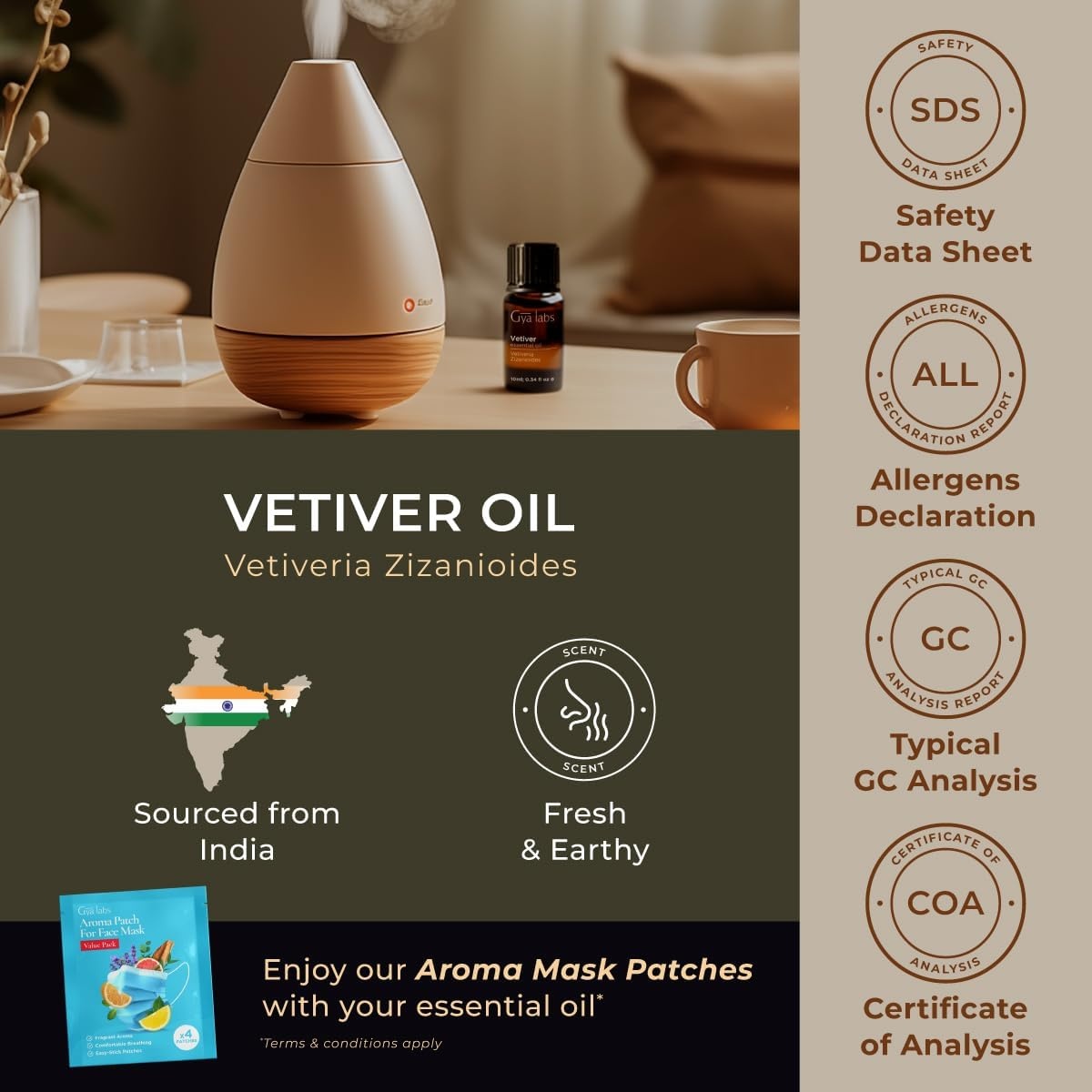 image:image100 Pure Lemon Essential Oil for Skin amp Diffuser 034 Fl OzVetiver