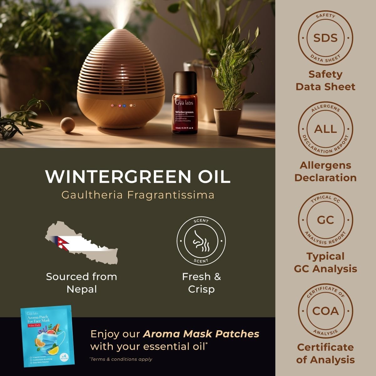 image:image100 Pure Lemon Essential Oil for Skin amp Diffuser 034 Fl OzWintergreen