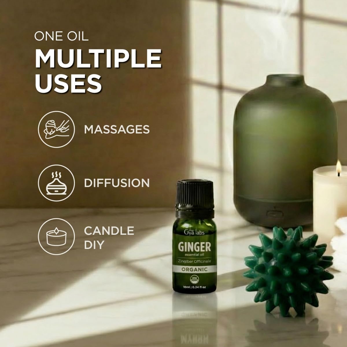 image:imagePure Organic Lavender Essential Oil 034 Fl Oz for Skin and HairGinger