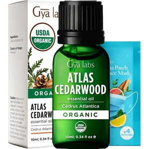 Pure Organic Lavender Essential Oil 0.34 Fl Oz – for Skin and Hair(Organic Cedarwood)