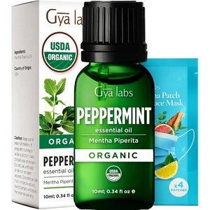 Pure Organic Lavender Essential Oil 0.34 Fl Oz – for Skin and Hair(Peppermint)