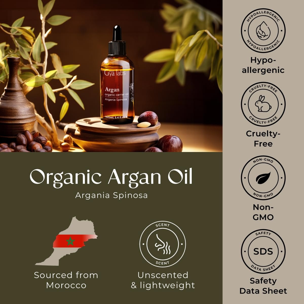 image:imageGya Labs Argan Hair Revival Oil 34 Fl Oz for Hair Skin amp FaceArgan Oil