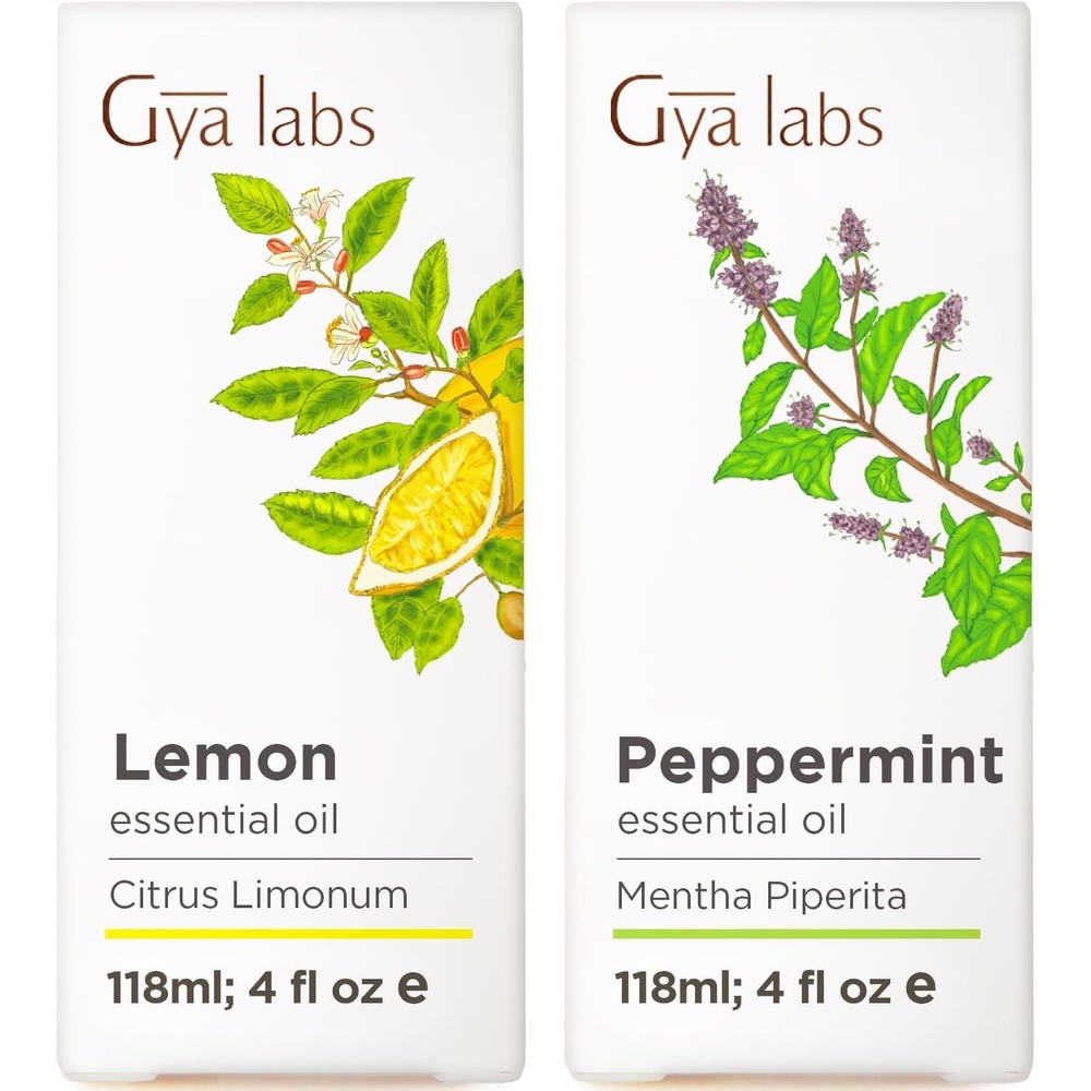 image:imageLemon Essential Oil for Diffuser amp Peppermint Essential Oil for Diffuser Set Aromatherapy Grade Essential Oils Set 2x4 fl oz Gya Labs