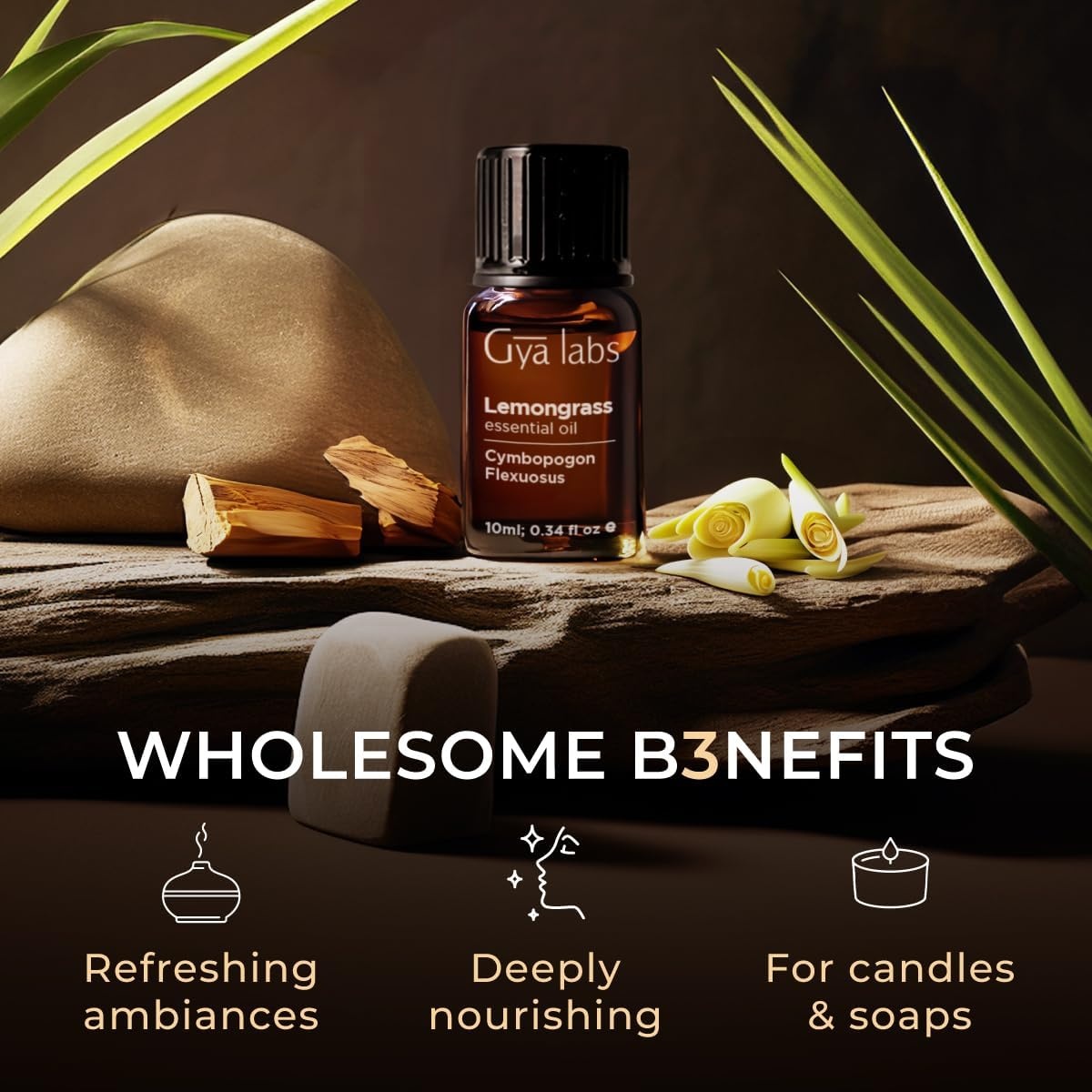 image:imageLemongrass Essential Oil for Diffuser amp Peppermint Oil for Hair Set Aromatherapy Grade Essential Oils Set 2x10ml Gya Labs
