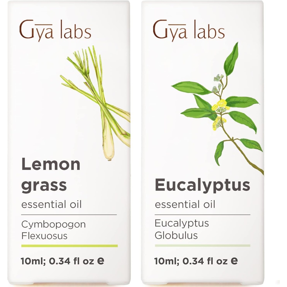 image:imageLemongrass Essential Oil amp Eucalyptus Essential Oil for Diffuser Set Aromatherapy Grade Essential Oils Set 2x10ml Gya Labs