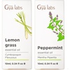 Lemongrass Essential Oil for Diffuser & Peppermint Oil for Hair Set – Aromatherapy Grade Essential Oils Set – 2x10ml – Gya Labs
