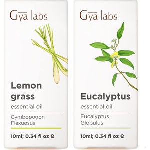 Lemongrass Essential Oil & Eucalyptus Essential Oil for Diffuser Set – Aromatherapy Grade Essential Oils Set – 2x10ml – Gya Labs