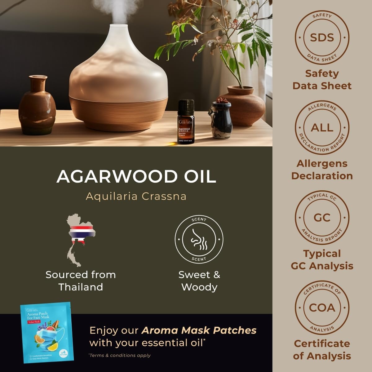image:image100 Pure Agarwood Essential Oil for Skin amp Diffuser 034 Fl OzAgarwood