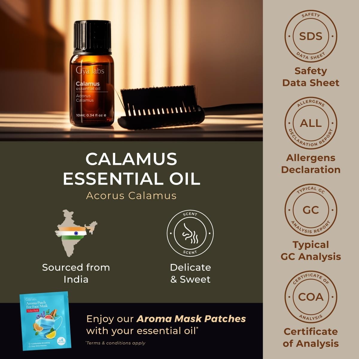 image:image100 Pure Agarwood Essential Oil for Skin amp Diffuser 034 Fl OzCalamus