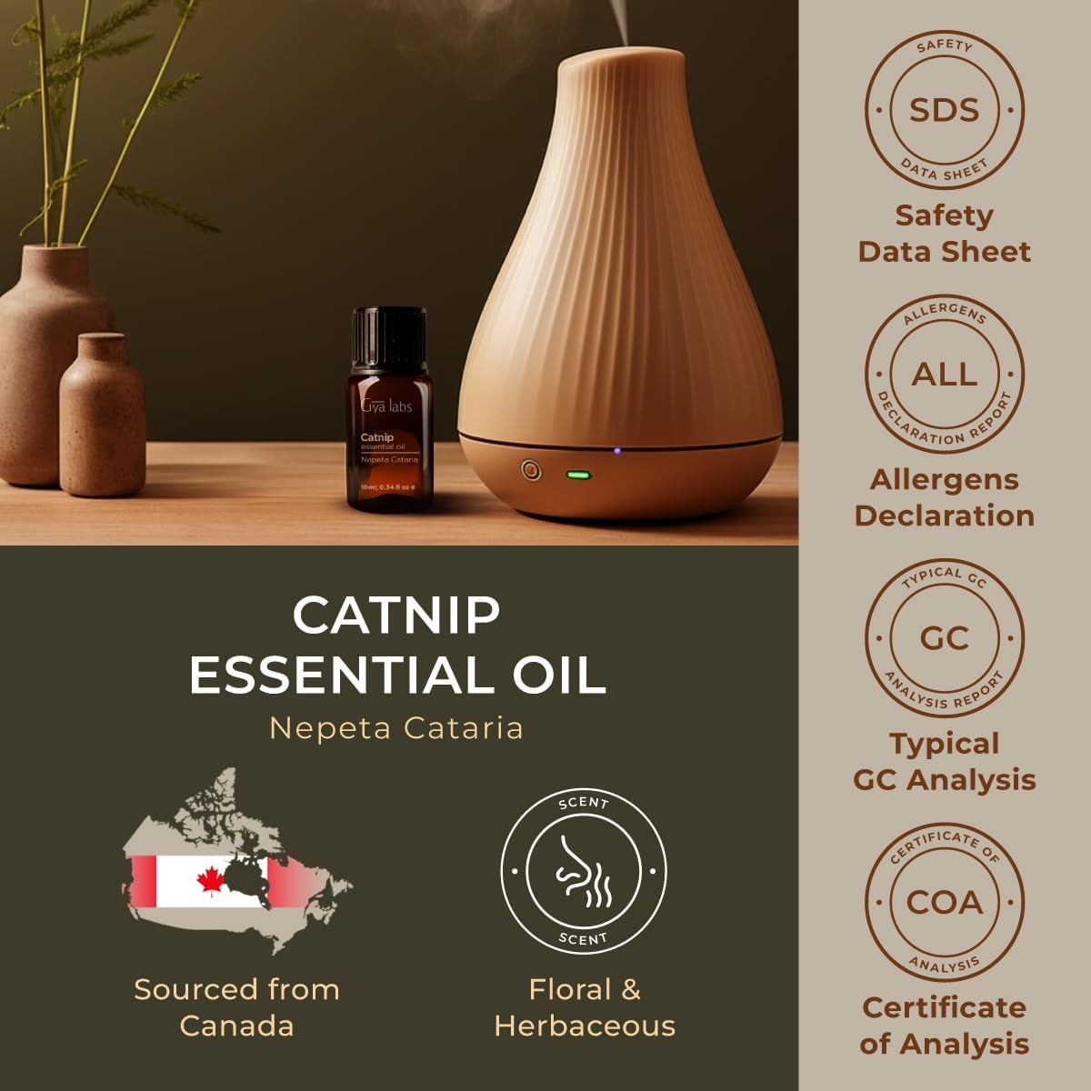 image:image100 Pure Agarwood Essential Oil for Skin amp Diffuser 034 Fl OzCatnip