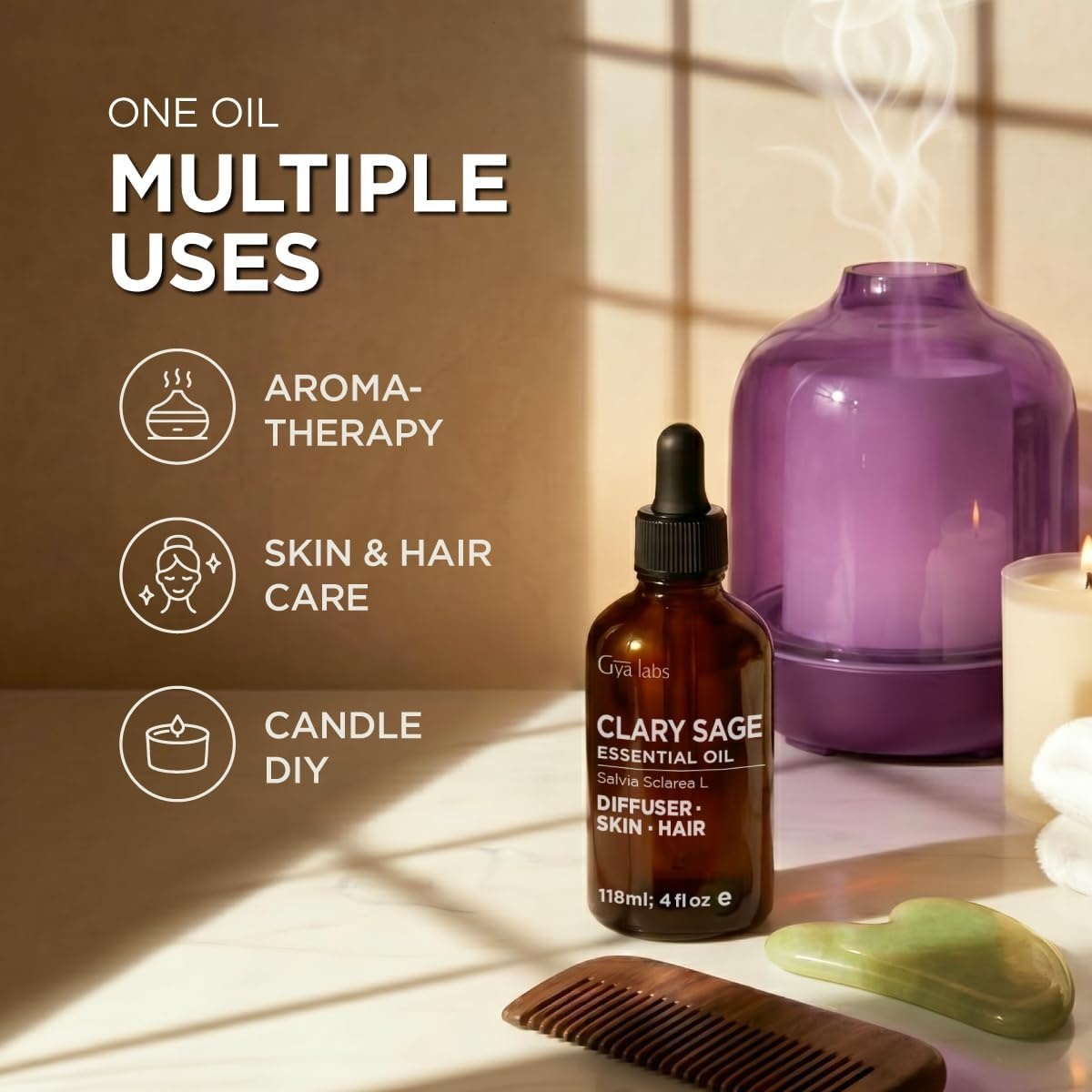 image:image100 Pure Agarwood Essential Oil for Skin amp Diffuser 034 Fl OzClary Sage