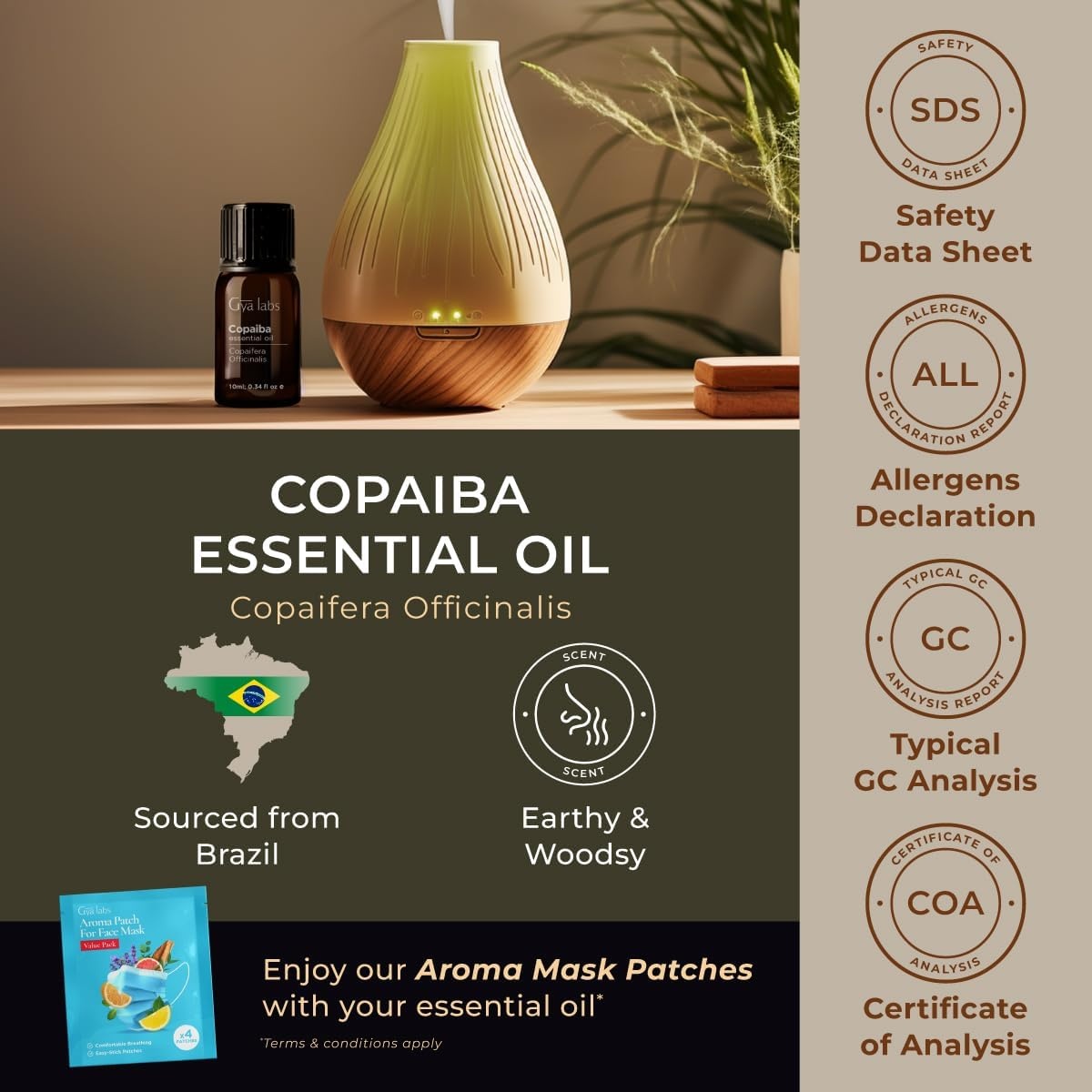 image:image100 Pure Agarwood Essential Oil for Skin amp Diffuser 034 Fl OzCopaiba