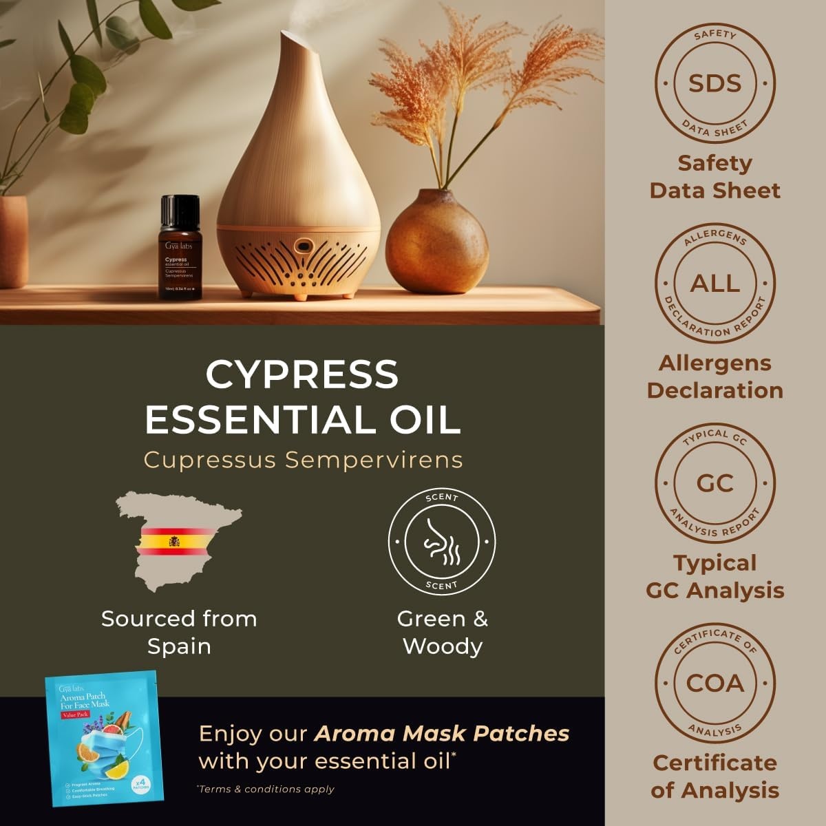 image:image100 Pure Agarwood Essential Oil for Skin amp Diffuser 034 Fl OzCypress