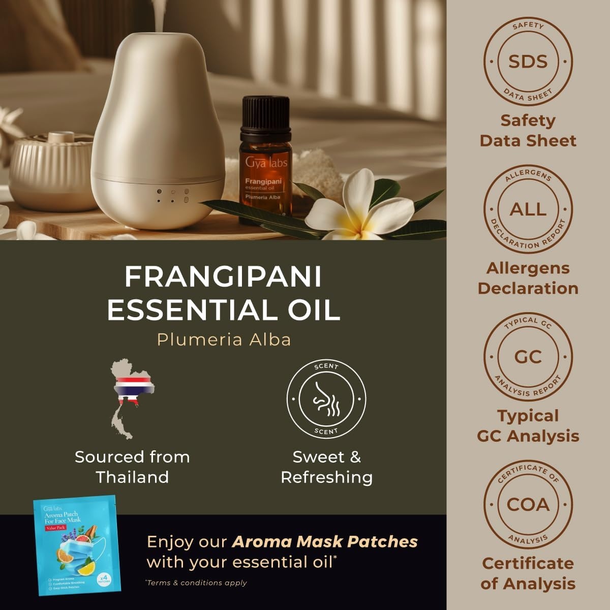 image:image100 Pure Agarwood Essential Oil for Skin amp Diffuser 034 Fl OzFrangipani