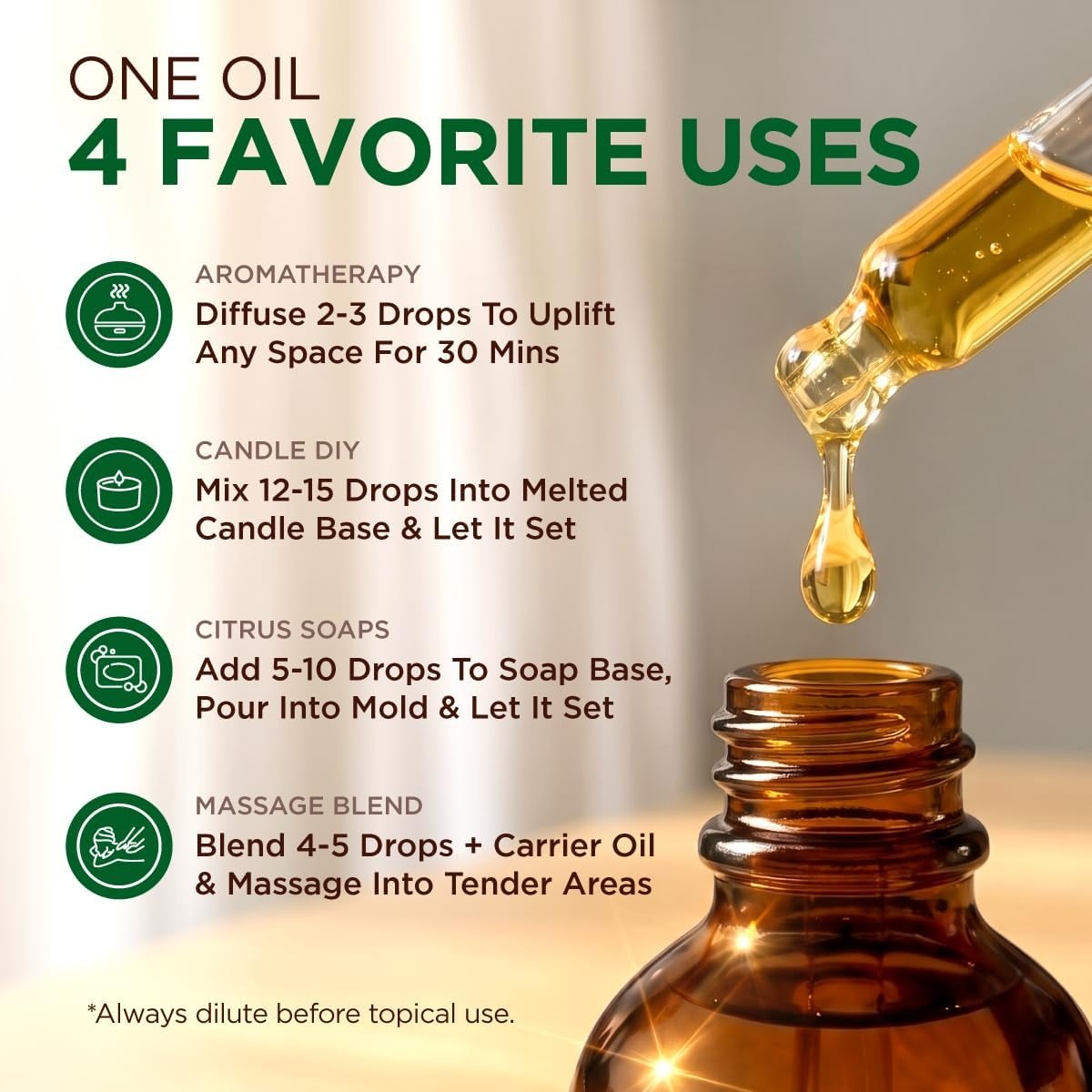 image:image100 Pure Agarwood Essential Oil for Skin amp Diffuser 034 Fl OzGrapefruit