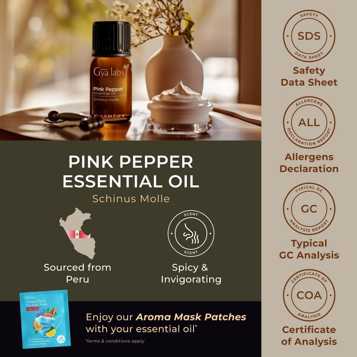 image:image100 Pure Agarwood Essential Oil for Skin amp Diffuser 034 Fl OzPink Pepper