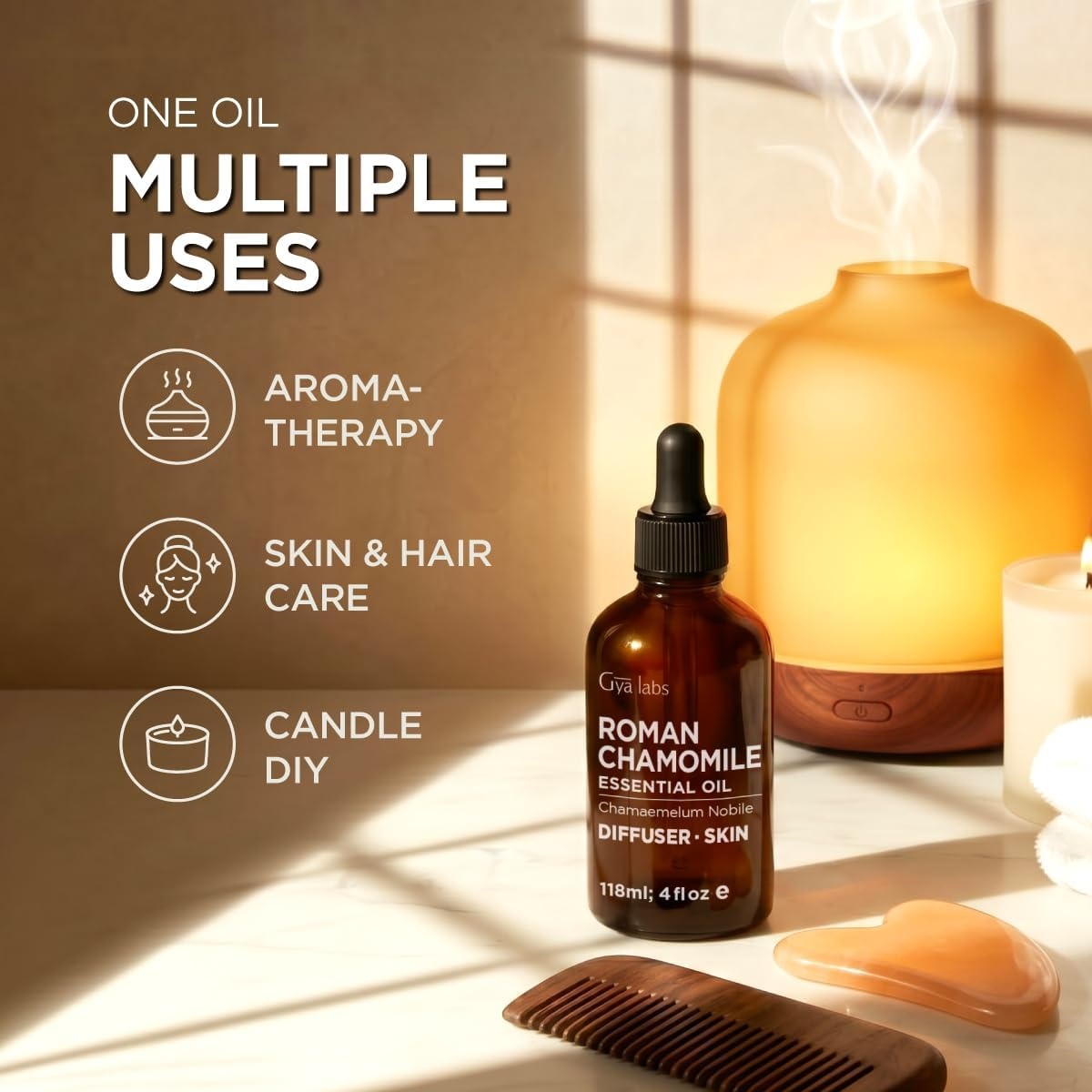 image:image100 Pure Agarwood Essential Oil for Skin amp Diffuser 034 Fl OzRoman Chamomile