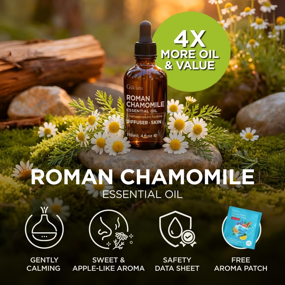 image:image100 Pure Agarwood Essential Oil for Skin amp Diffuser 034 Fl OzRoman Chamomile