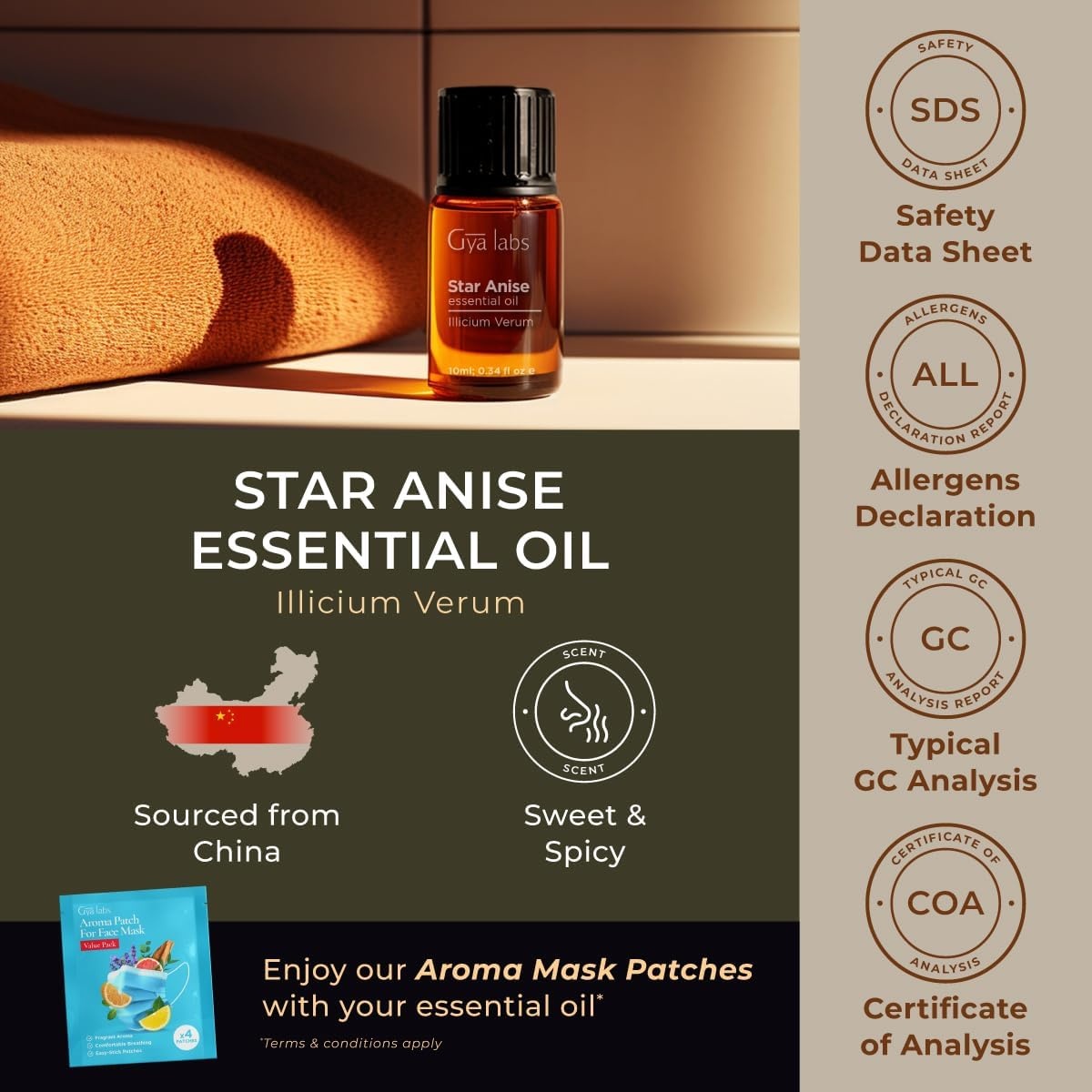 image:image100 Pure Agarwood Essential Oil for Skin amp Diffuser 034 Fl OzStar Anise