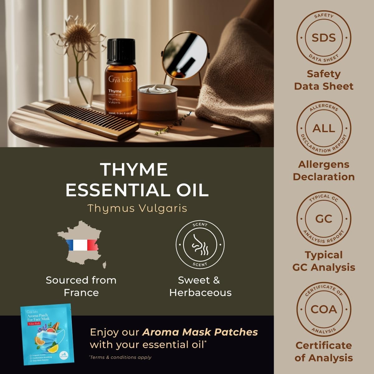 image:image100 Pure Agarwood Essential Oil for Skin amp Diffuser 034 Fl OzThyme