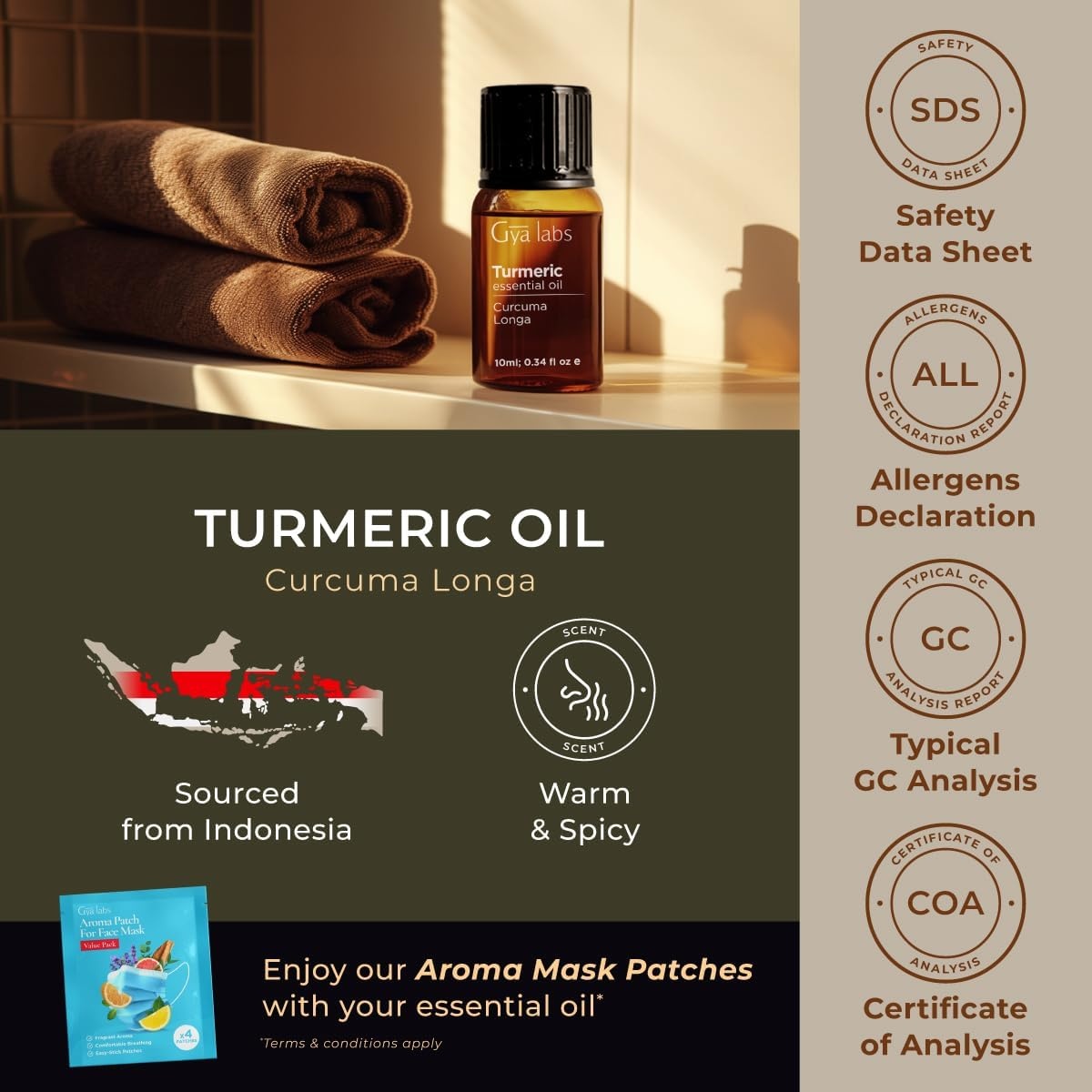 image:image100 Pure Agarwood Essential Oil for Skin amp Diffuser 034 Fl OzTurmeric
