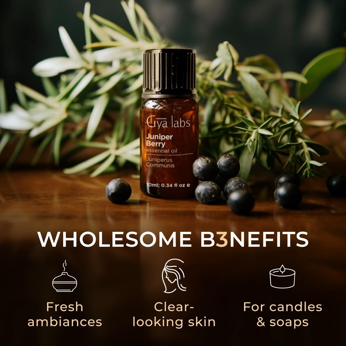 image:imageJuniper Essential Oil for Diffuser amp Clary Sage Essential Oil for Diffuser Set Aromatherapy Grade Essential Oils Set 2x034 fl oz Gya Labs