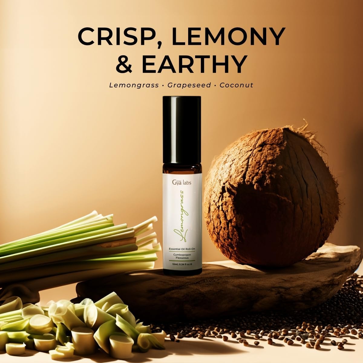 image:imageLemongrass Essential Oil for Diffuser 4 fl oz amp Lemongrass Roll On 034 fl oz Set Aromatherapy Grade Essential Oils Set Gya Labs
