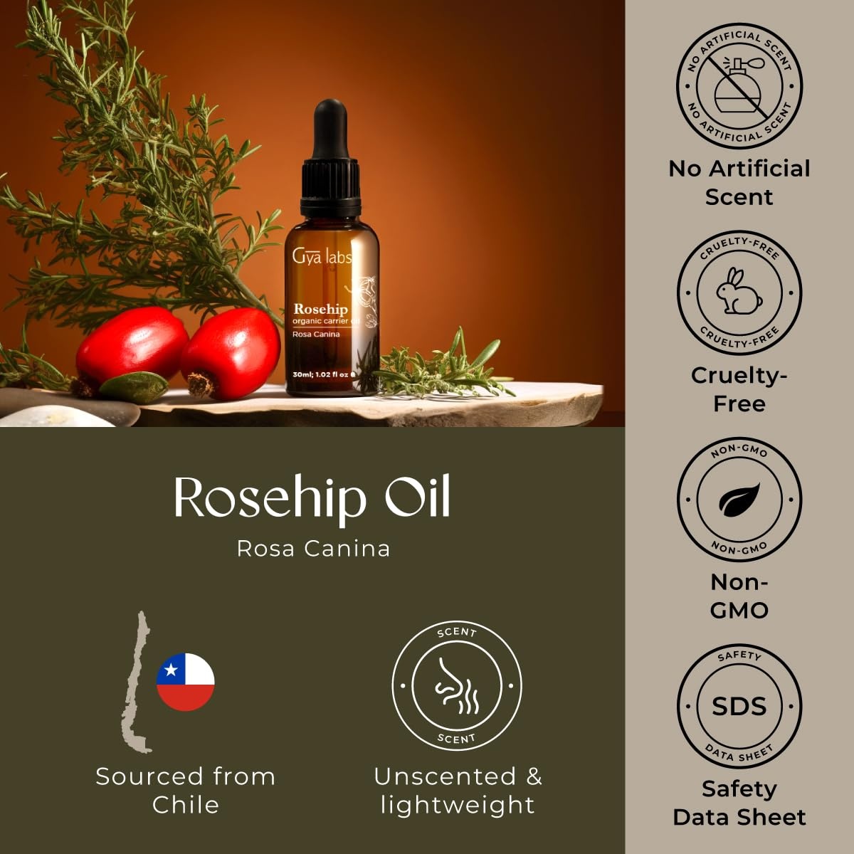 image:imagePrickly Pear Seed Oil 1 Fl Oz Carrier Oil for Hair Skin Face amp ScalpRosehip