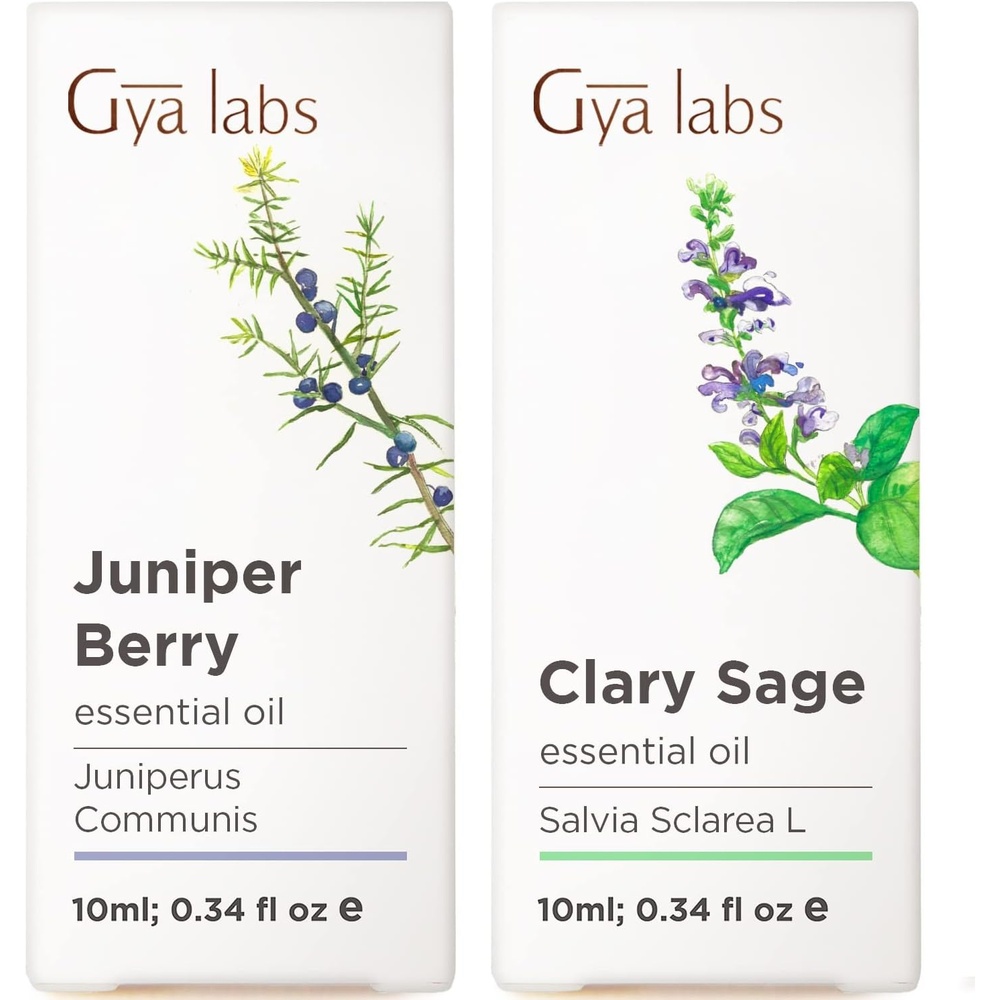 image:imageJuniper Essential Oil for Diffuser amp Clary Sage Essential Oil for Diffuser Set Aromatherapy Grade Essential Oils Set 2x034 fl oz Gya Labs