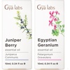 Juniper Berry Essential Oil for Diffuser & Egyptian Geranium Essential Oil for Skin Set – Aromatherapy Grade Essential Oils Set – 2×0.34 fl oz – Gya Labs