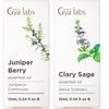 Juniper Essential Oil for Diffuser & Clary Sage Essential Oil for Diffuser Set – Aromatherapy Grade Essential Oils Set – 2×0.34 fl oz – Gya Labs