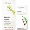 Lemongrass Essential Oil for Diffuser (4 fl oz) & Jojoba Oil for Skin (3.4 fl oz) Set – Aromatherapy Grade Essential Oils Set – Gya Labs