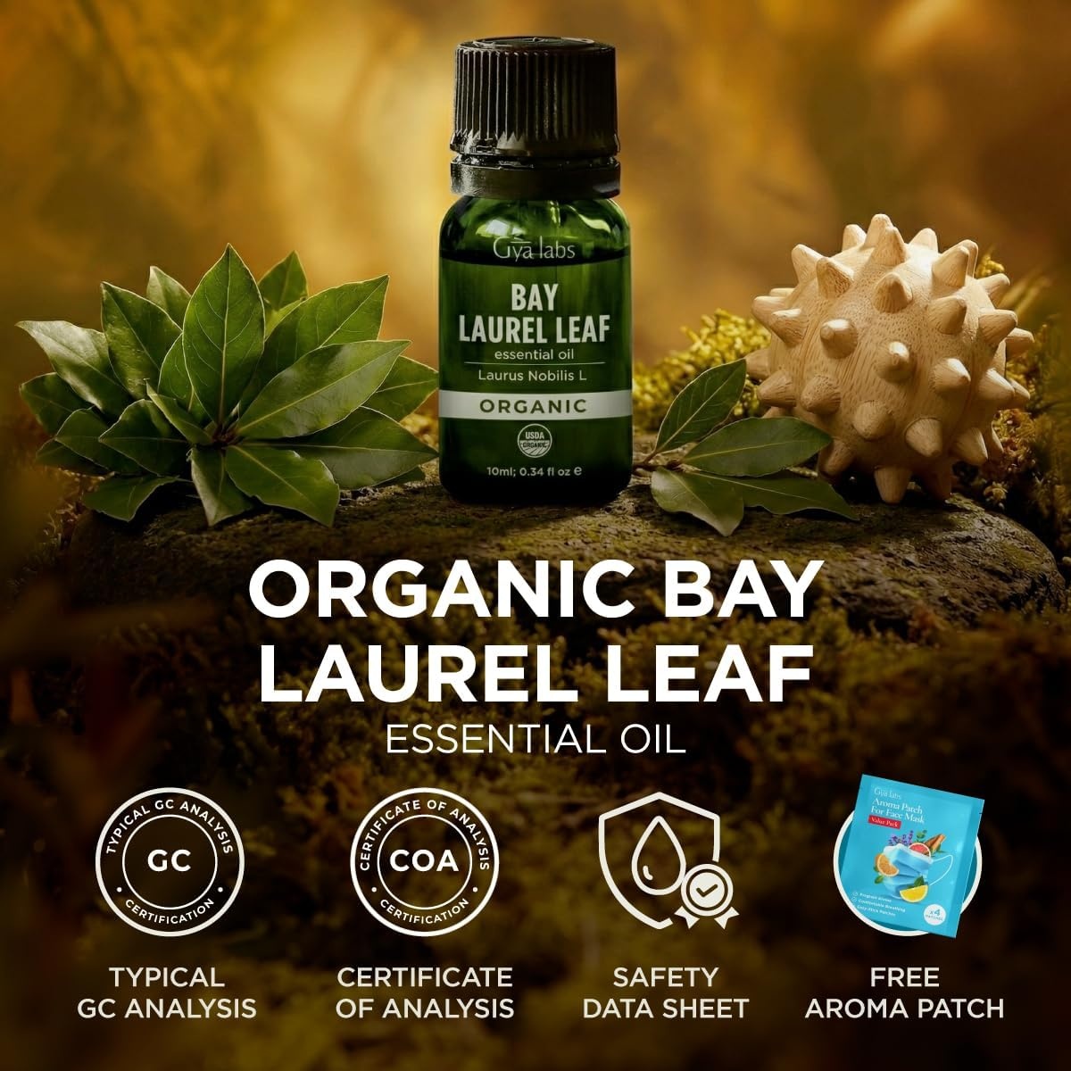 image:imageOrganic Bay Laurel Leaf Essential Oil 034 Fl Oz for Skin and HairBay Leaf