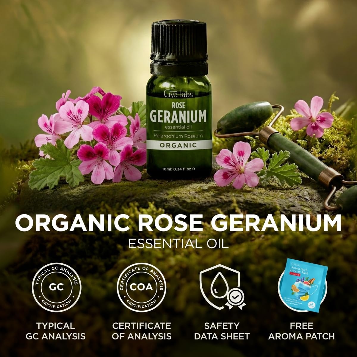 image:imageOrganic Bay Laurel Leaf Essential Oil 034 Fl Oz for Skin and HairRose Geranium