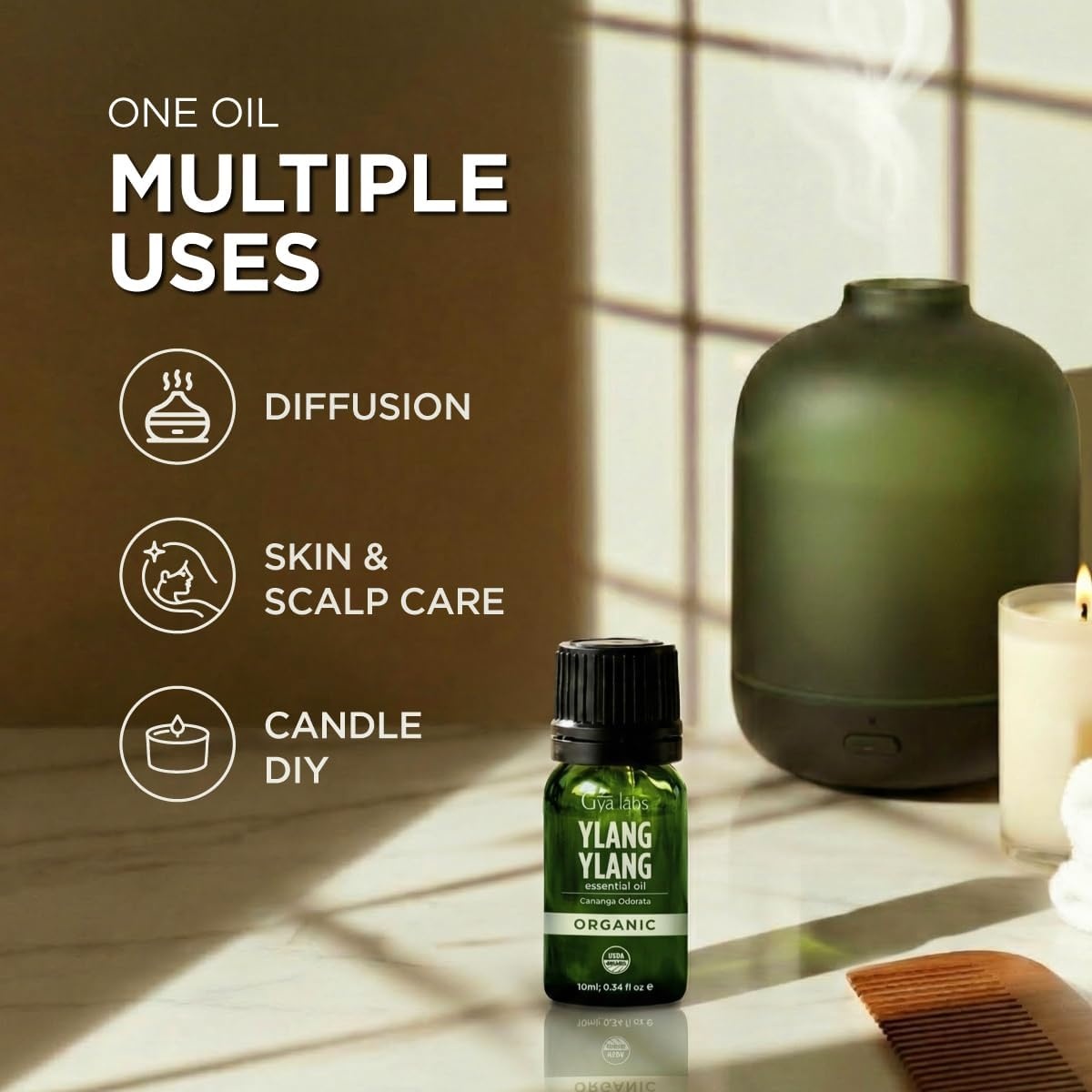 image:imageOrganic Bay Laurel Leaf Essential Oil 034 Fl Oz for Skin and HairYlang Ylang